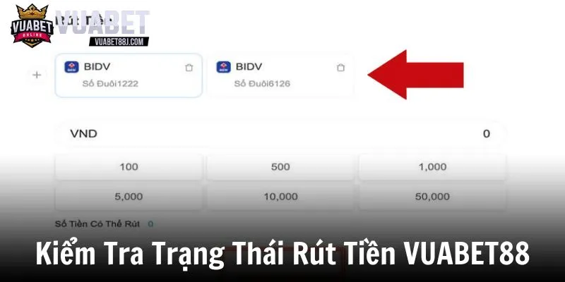 Kiểm tra trạng thái rút tiền VUABET88